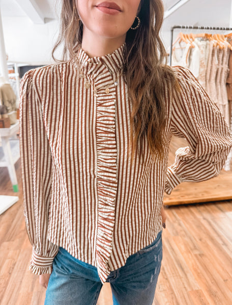 Wild About You Striped Blouse