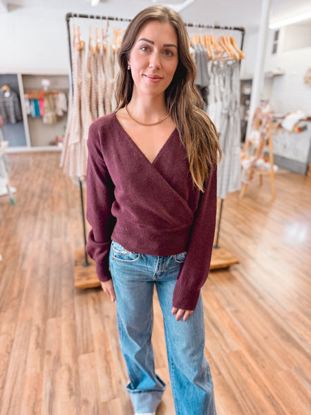 Surplice V Neck Sweater