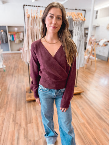 Surplice V Neck Sweater