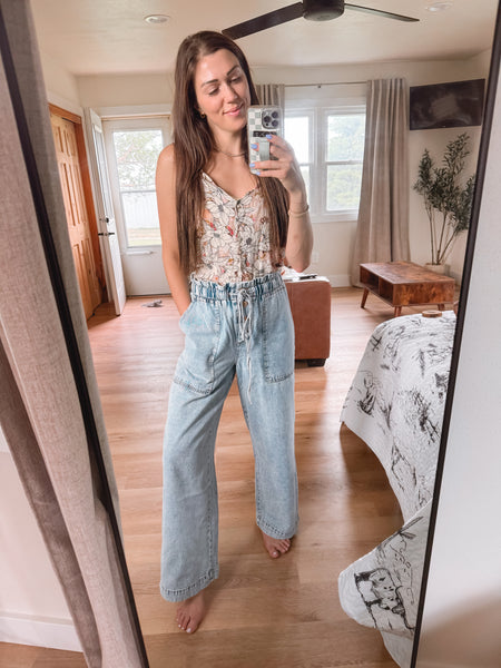 The Elsie Paper Bag Jeans With Tie