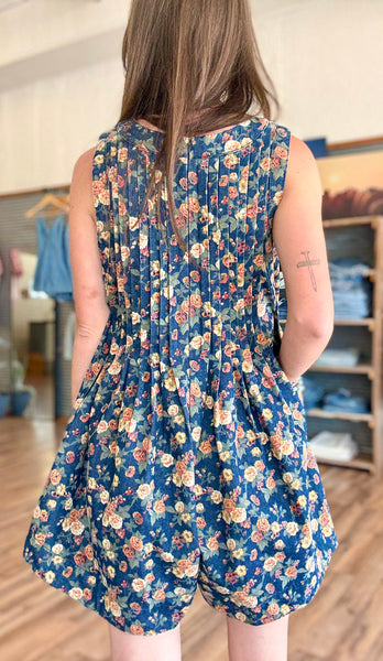 Denim and Roses Romper