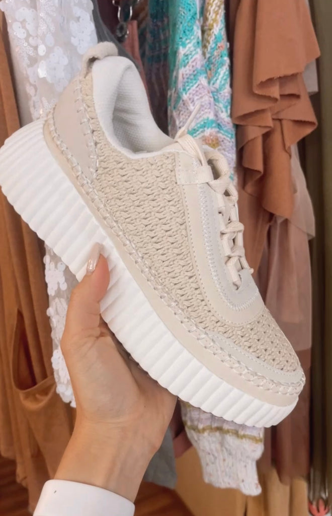 The Delilah Knit Sneakers (Beige)