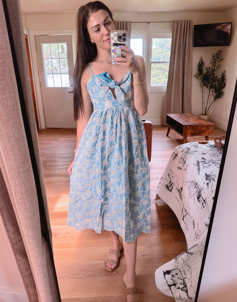 Say It's So Lace Overlay Midi Dress