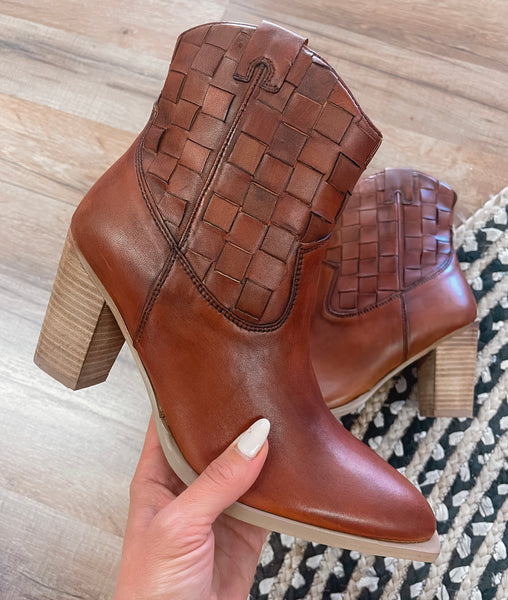The Cleo Woven Leather Booties