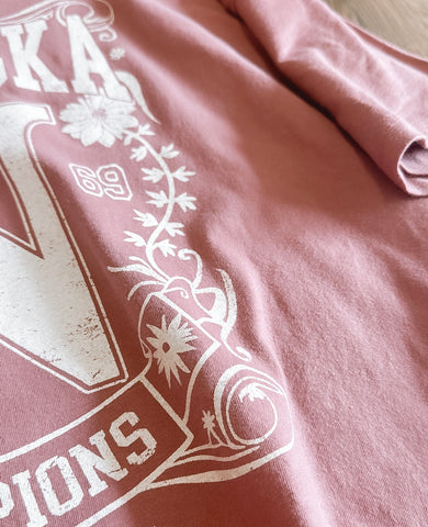 Mauve Neb Cropped Graphic Tee