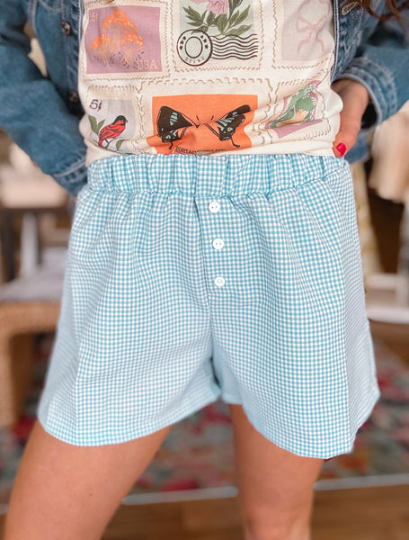 Gingham Blue Boxer Shorts