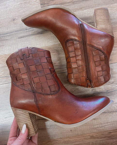 The Cleo Woven Leather Booties