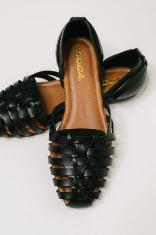 Online Exclusive | Gulla Woven Slip On Flats in Black
