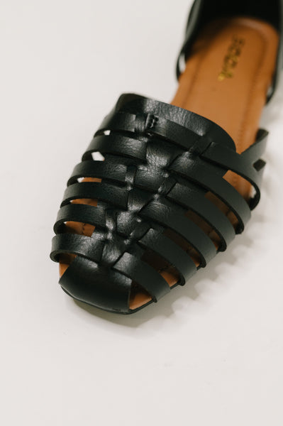 Online Exclusive | Gulla Woven Slip On Flats in Black