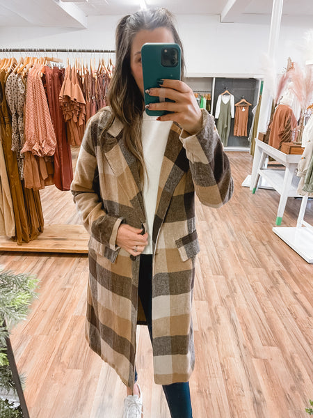 Lucky In Love Long Plaid Jacket