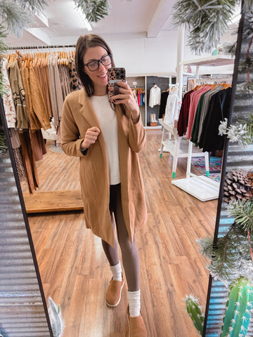 Holiday Party Open-Front Coatigan