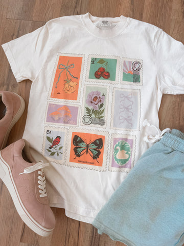 Spring Stamps Short Sleeve Graphic Tee