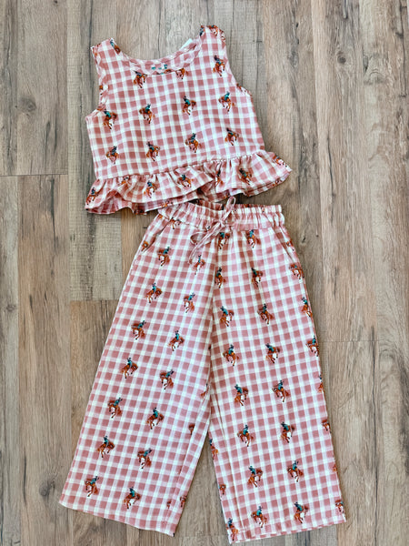Cowgirlin' Gingham Set
