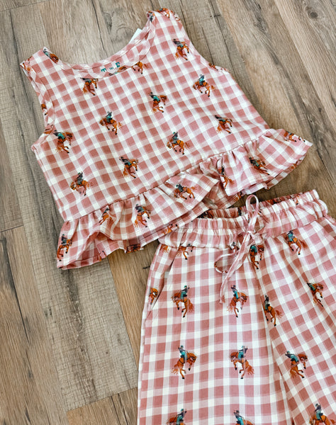 Cowgirlin' Gingham Set