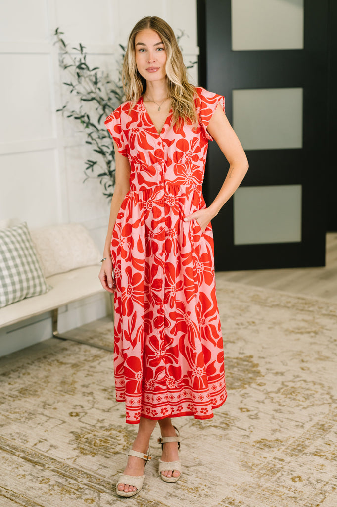 Online Exclusive | Just Yesterday Front Button Down Dress