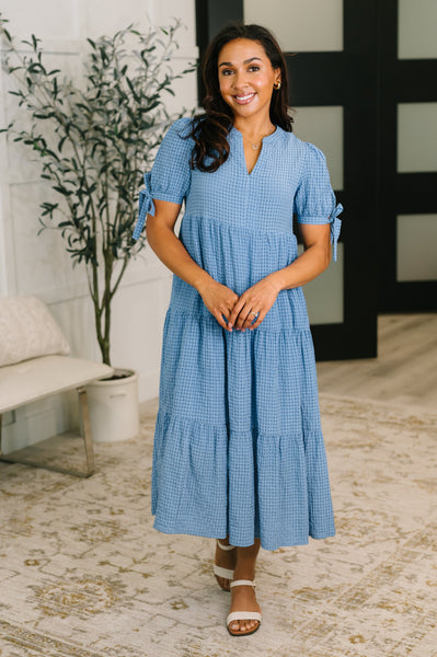 Online Exclusive | One Less Crisis Tiered Midi Dress