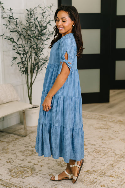 Online Exclusive | One Less Crisis Tiered Midi Dress