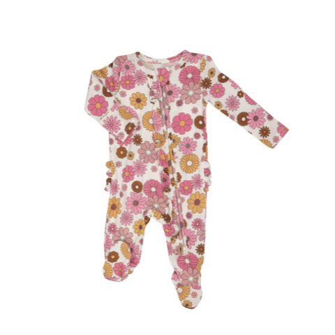 Retro Floral Ruffle Sleeper