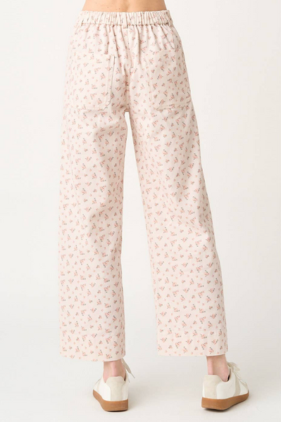 Blush Ditsy Floral Wide Leg Jeans