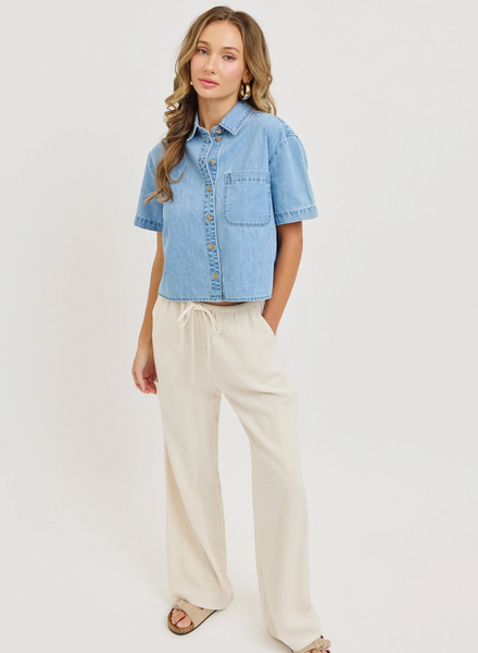 The Hadley Cropped Denim Top