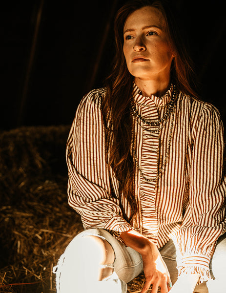 Wild About You Striped Blouse