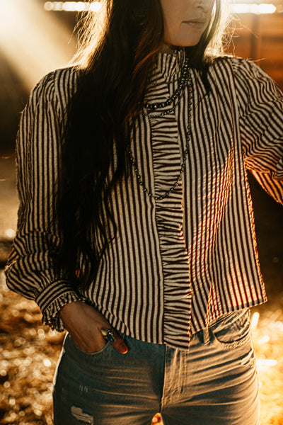 Wild About You Striped Blouse