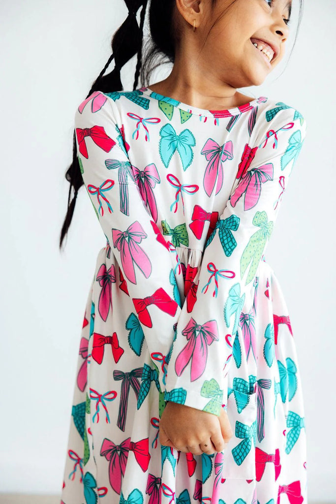 Christmas Bows Twirl Dress