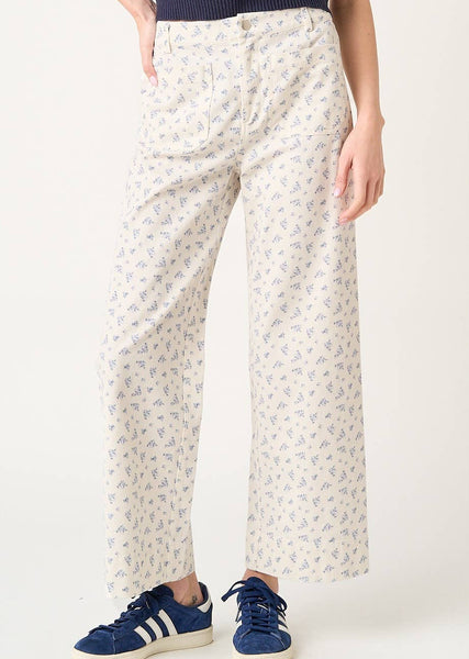 Blue Ditsy Floral Wide Leg Jeans