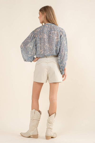 Baby Blues Embroidered Shoulder Blouse