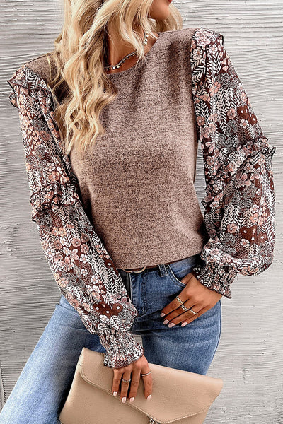 Floral Frill Holiday Blouse