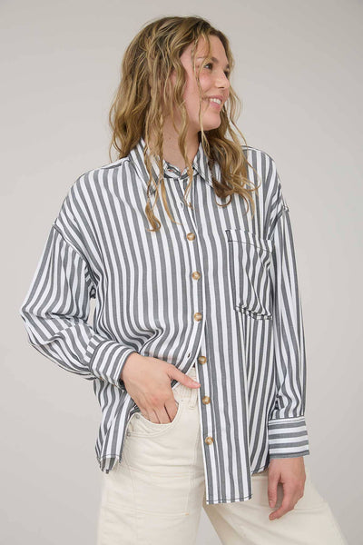 Stripes are Forever Button Down Blouse