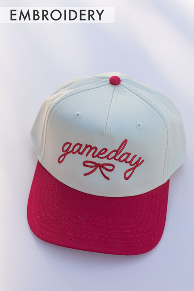 Embroidery Game Day Cute Bow Hat