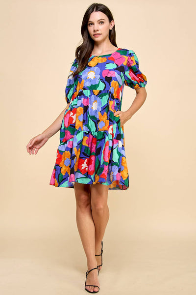Always Vibrant Floral Dress