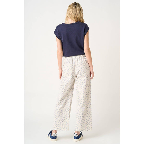 Blue Ditsy Floral Wide Leg Jeans