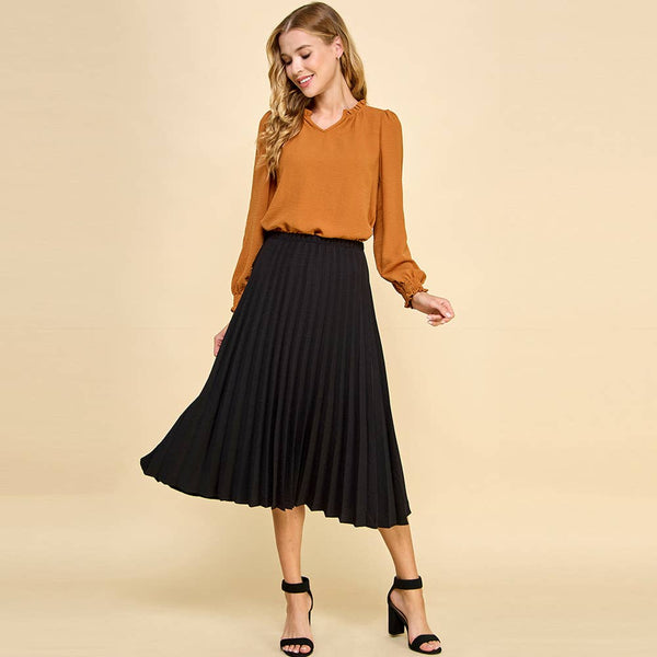 The Layla Pleated Midi Skirt