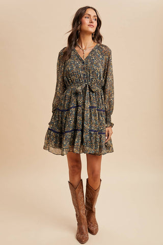 Floral Lace Overlay Mini Dress