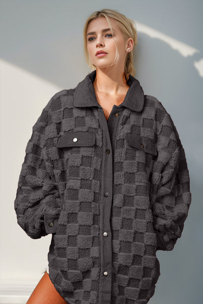 Online Exclusive | Checkered Sherpa Shacket [3 Colors]