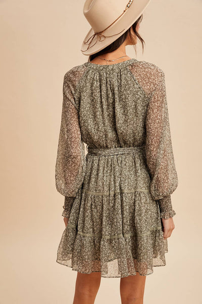Floral Lace Overlay Mini Dress
