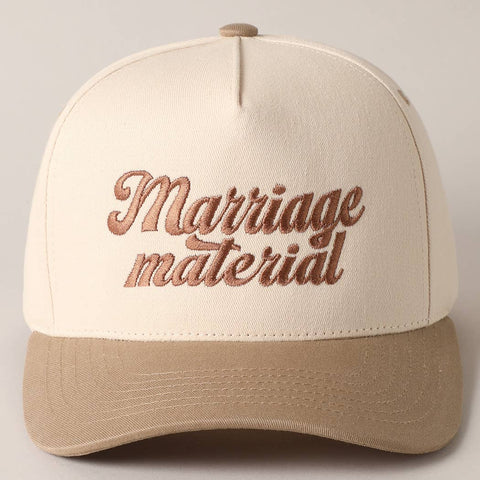 Marriage Material Embroidered Trucker Hat