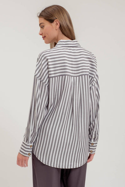 Stripes are Forever Button Down Blouse