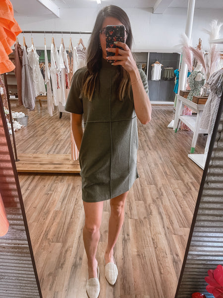 Mock Neck Sweater Dress [2 Colors]