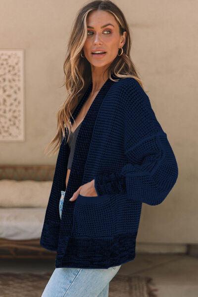 Waffle Knit Cardigan [6 Colors]