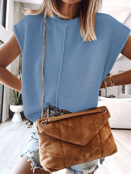 Cap Sleeve Sweater Vest [4 Colors]