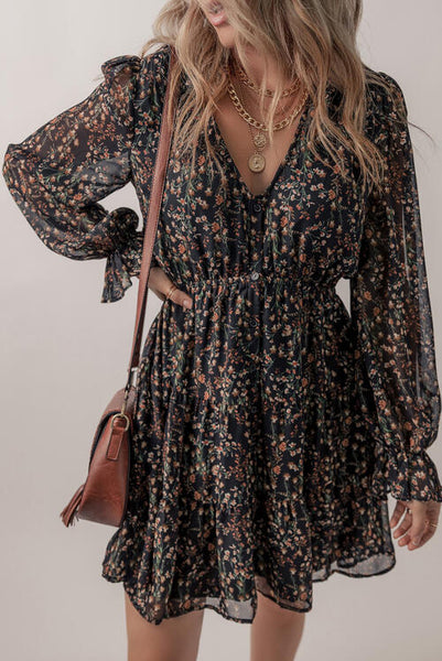 The Goldie V-Neck Flouncy Dress