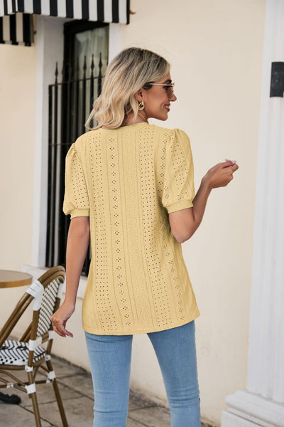 8 Colors | S-2XL Puff Sleeve Top