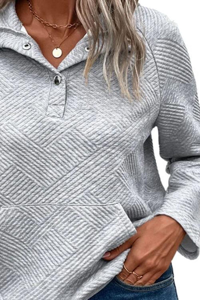 Geo Texture Heather Gray Pullover