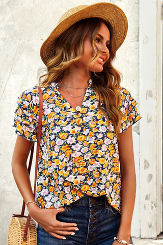 Fields of Daisies Flutter Sleeve Blouse