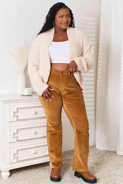 Open Front Popcorn Cardi [S-2XL]