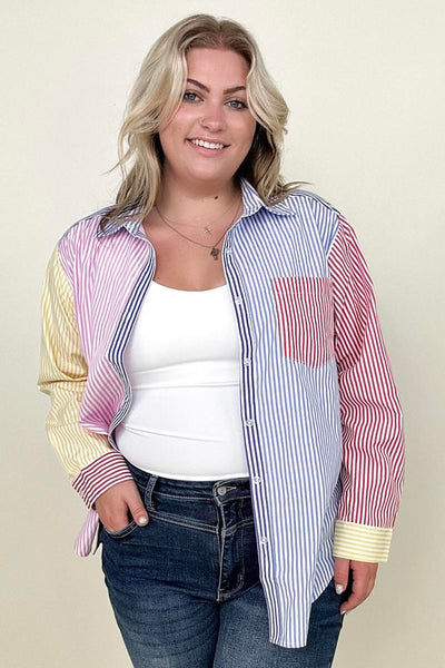 You Proof Striped Button Down Top [2 Colors]
