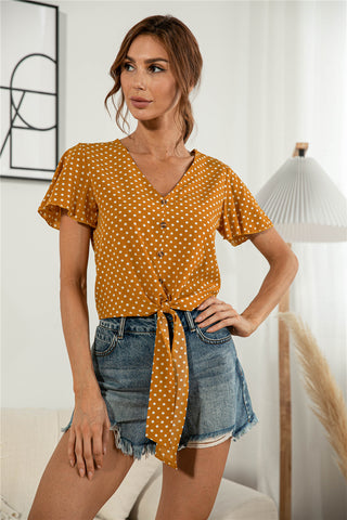 Front Tie Flutter Sleeve Blouse {4 Colors}